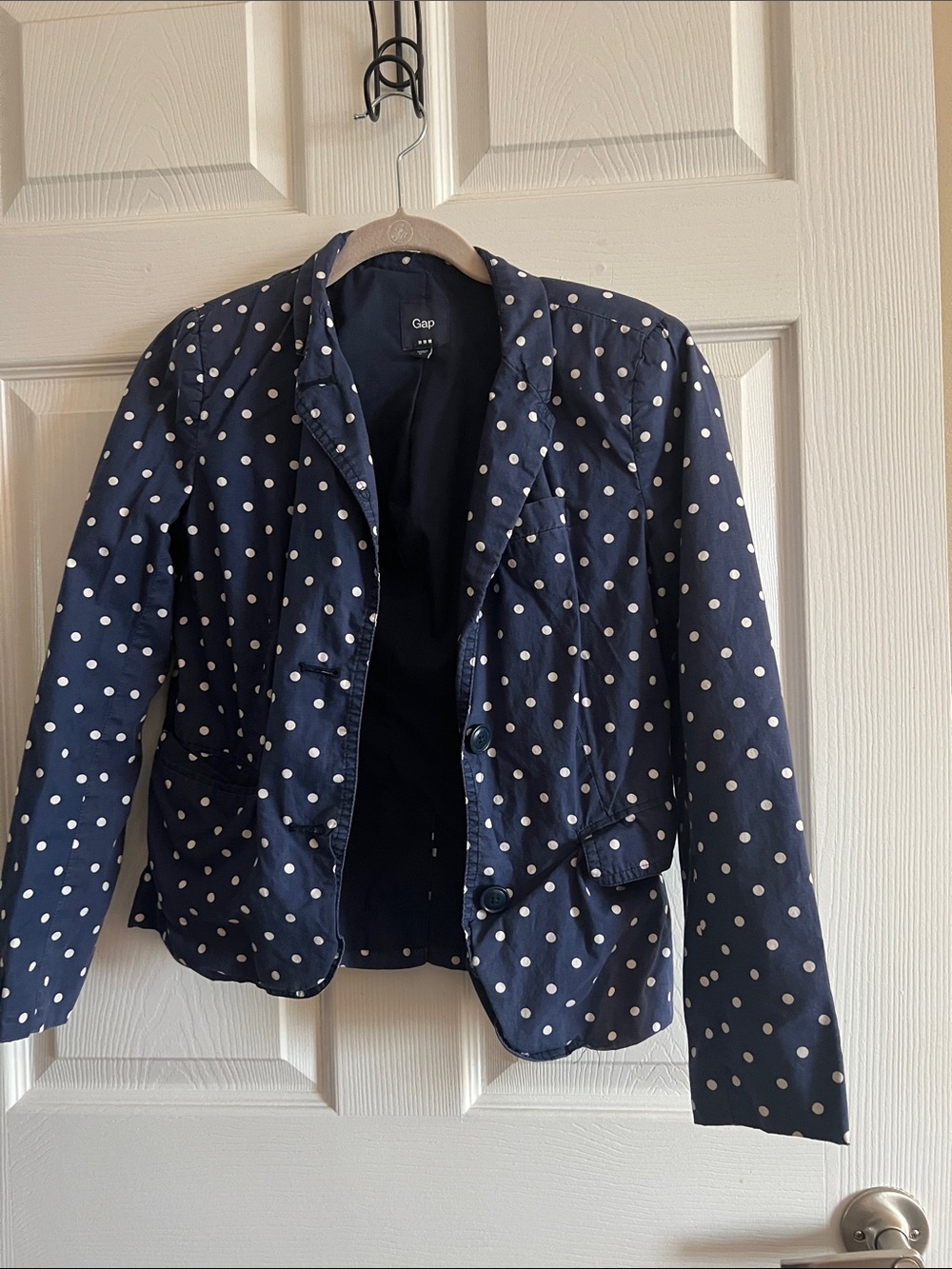 GAP Navy Blue Polka Dot Blazer Jacket